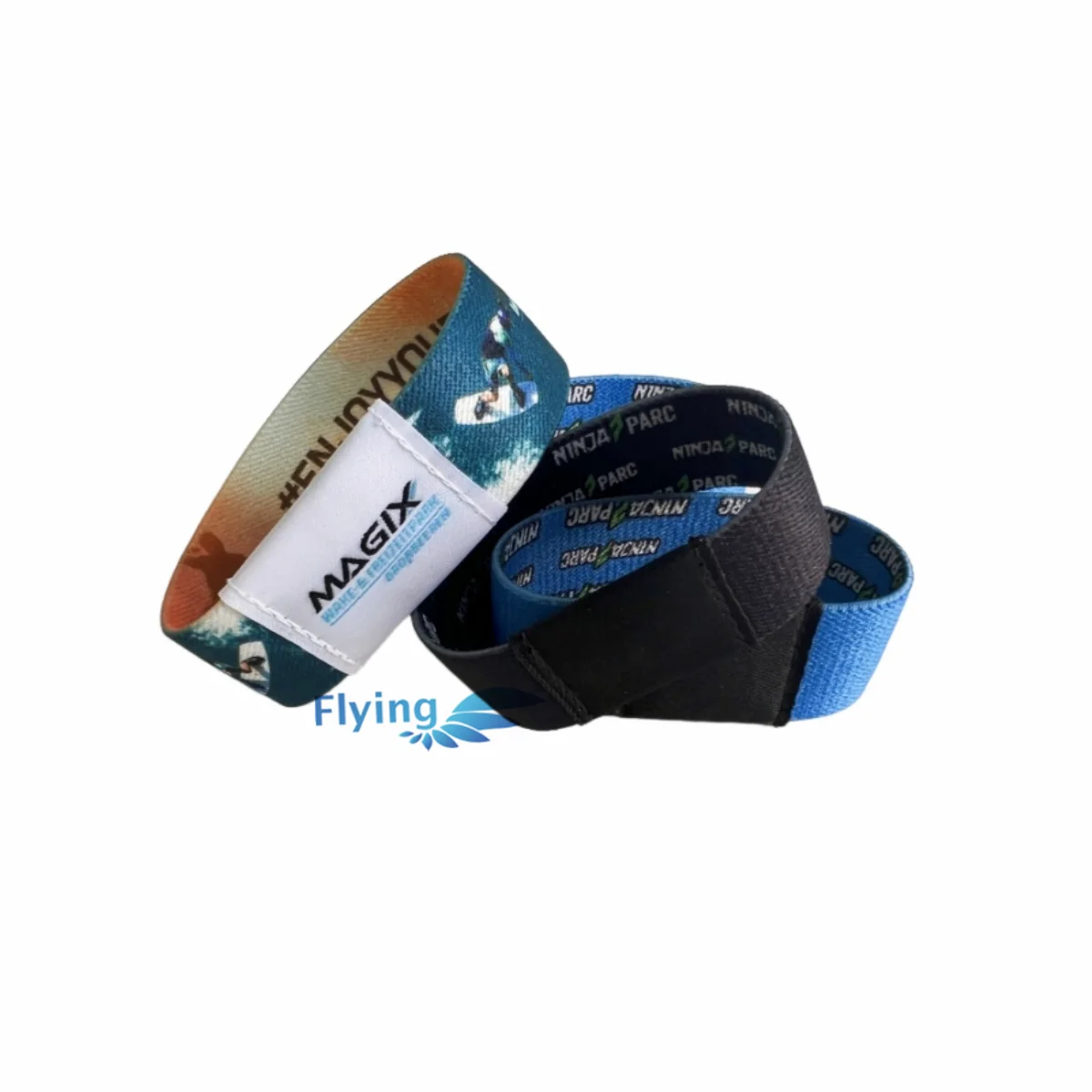 Stylish reusable cloth polyester elastic bracelet wristband custom printed stretchy fancy anime design wristband for sale