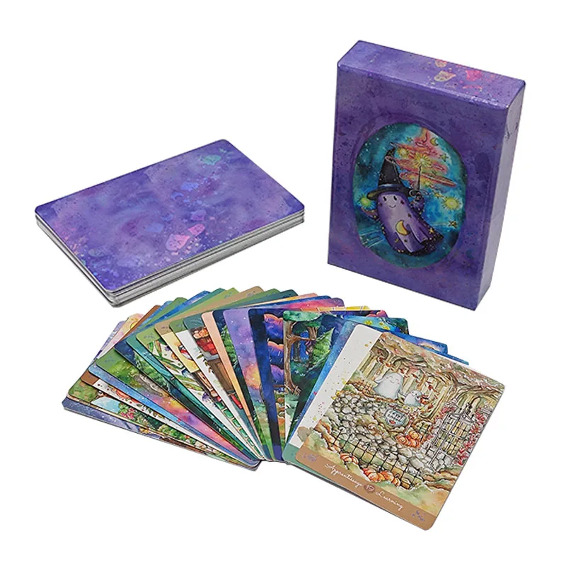 Wholesale Custom Buy Silver Shine Foil Tarot Playing Cards Own Printing Design Paper Material Logo Customization Packaged in Box