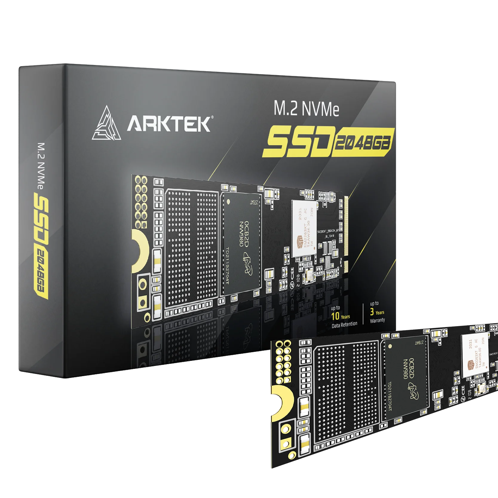 3D NAND флэш-накопитель PCI.e Gen3x4 M.2 2280 NVMe SSD 8 ГБ/сек. 2 ТБ
