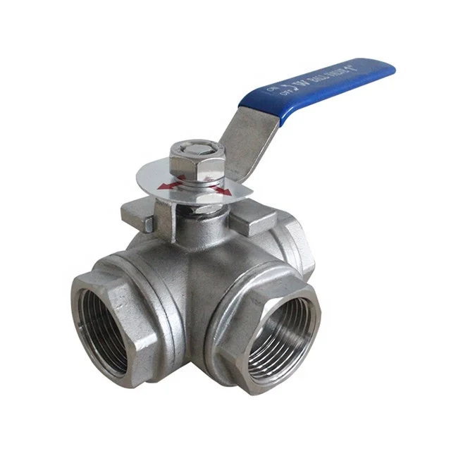 3 Way Threaded Stainless Steel Ball Valve 1000wog Pn63 SS Ball Valve