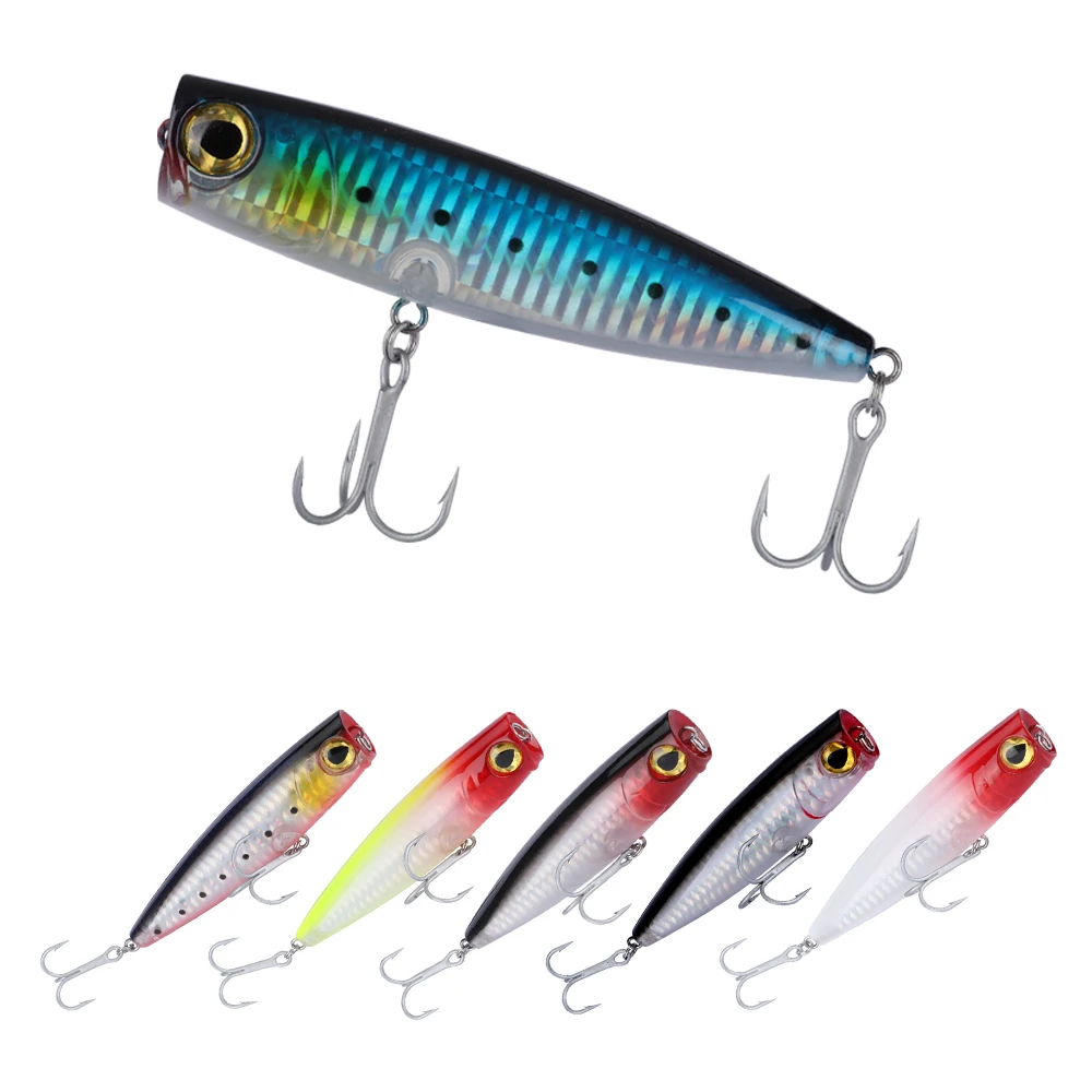 HONOREAL 105mm 24g Topwater Popper Plastic Hard Fishing Lure Baits Lifelike Swimbait