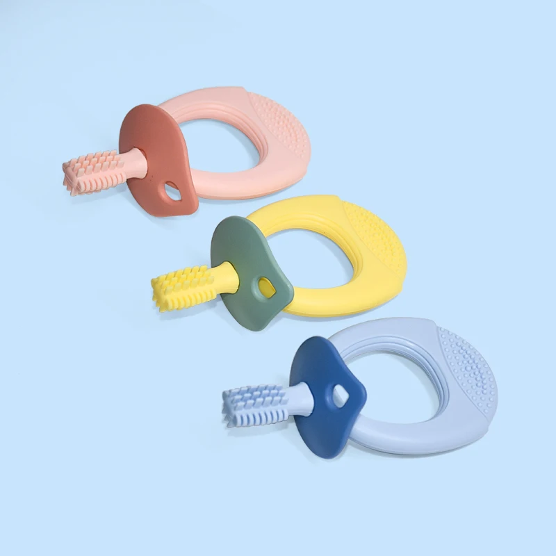 Legenday Safe And Cute Baby Training Flexible Teether Silicone Baby Toothbrush Chew Toys