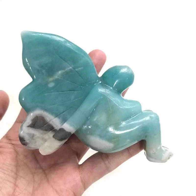 
Wholesale Hand Carved Natural Amazon Beauriful Faery Carving Crystal Carving For Decoration 