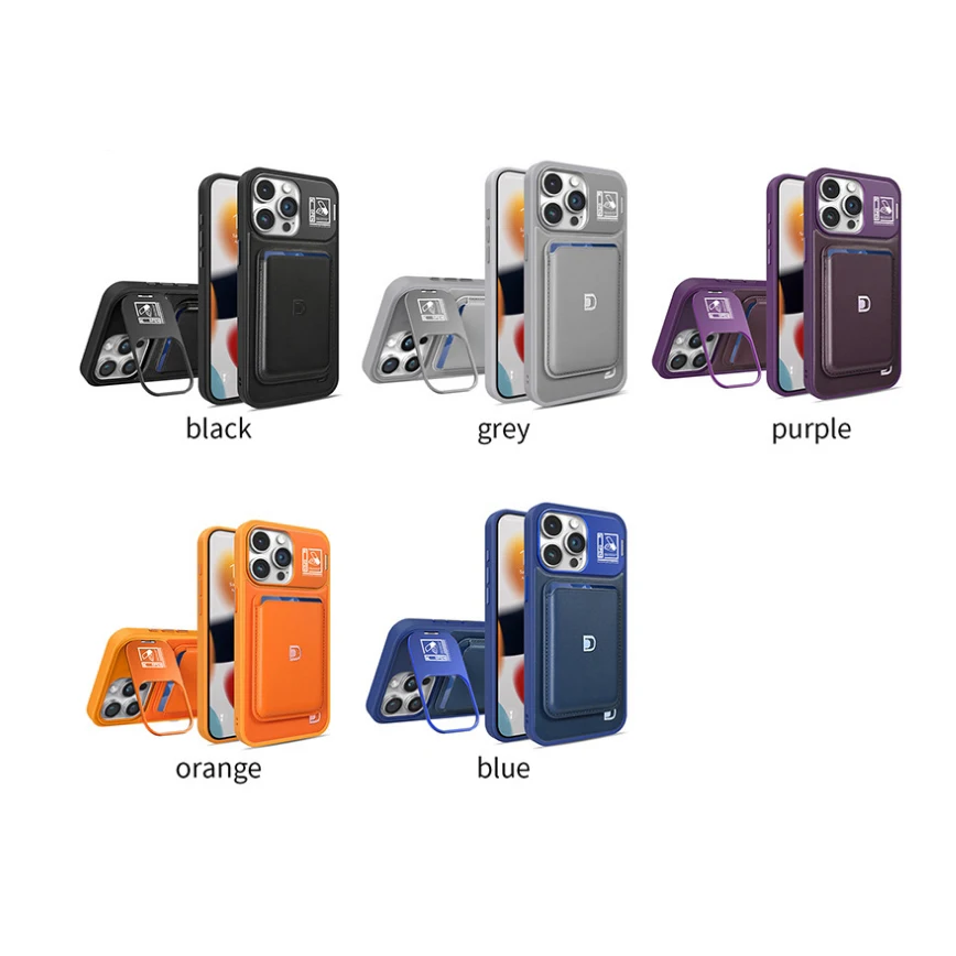 China suppliers 2 in 1 stand protective cover magnetic wallet phone cover silicone mobile phone card holder for Iphone