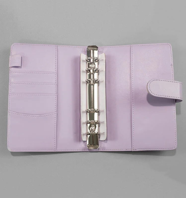 Macaron Color Personal Planner PU Leather Cover 6-Ring Locking Refillable with Strong Magnet Closure Budget Binder for School