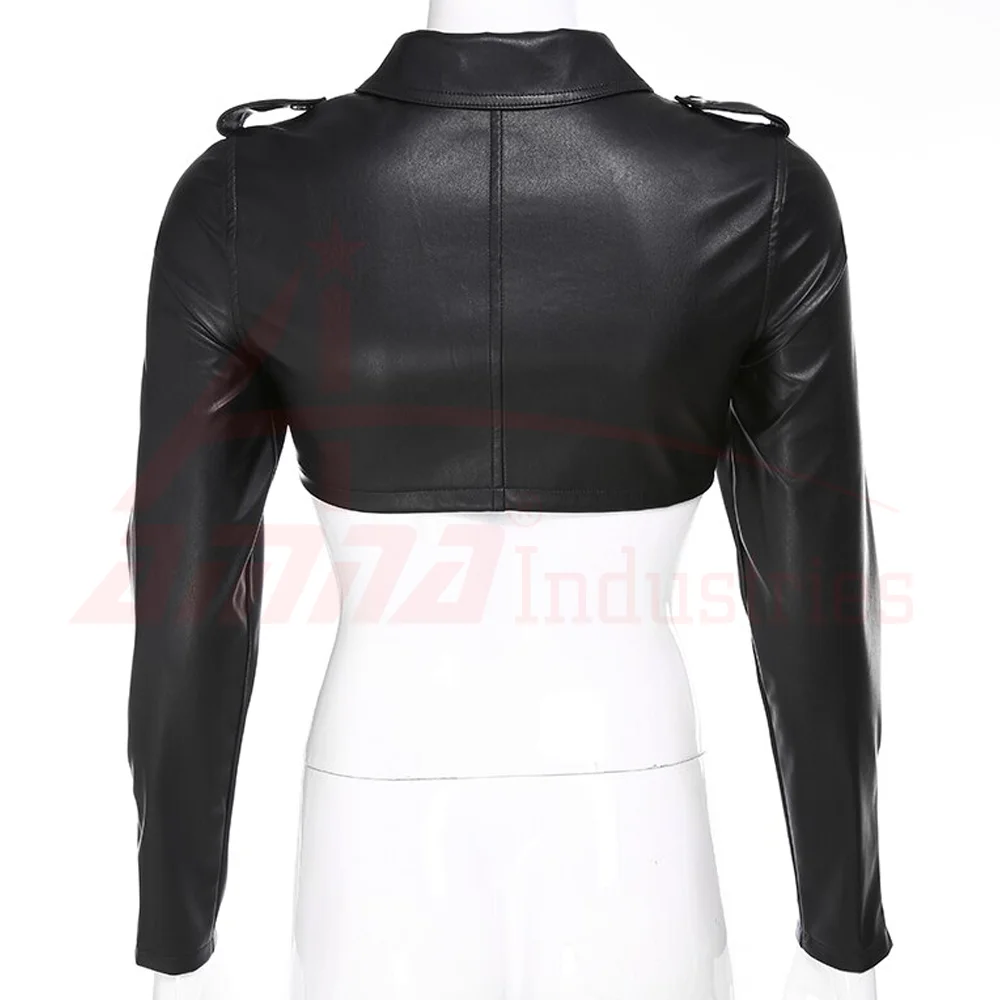Wholesale Ladies Short Crop Leather Jacket Real Soft Leather Crop Jacket For Women