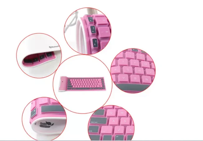 
New product flexible custom wireless keyboard waterproof silicone wireless charging keyboard 