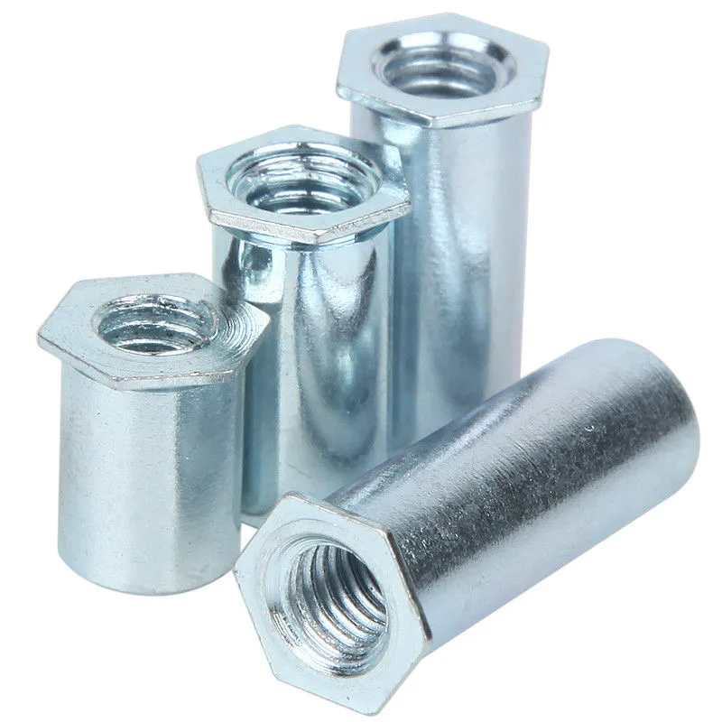 Hexagonal pressure rivet stud fasteners Carbon steel galvanized riveted screws SO-032-4/6/8-34mm Through-hole nut column for pan
