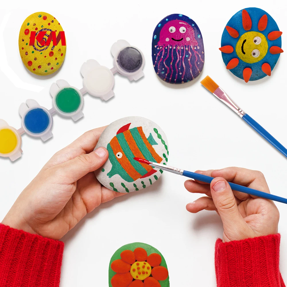 Заводская цена детский поставщик экологически чистые художественные ремесла игрушка «сделай сам» набор для покраски камней
