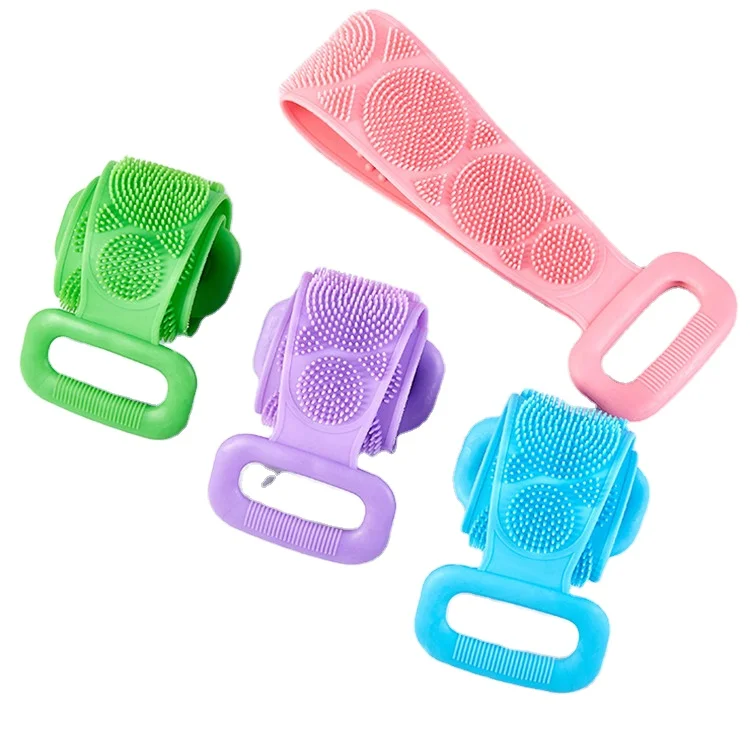 
New Arival Wholesale Amazon Bath Stretchy Flexible And Shower Body Brush Exfoliating Long Silicone Back Scrubber 