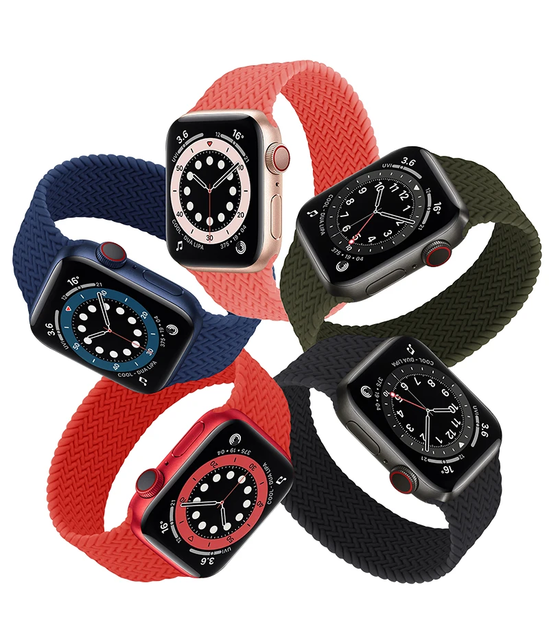 Silicone Solo Loop band For Apple watch strap 44mm 40mm 38mm 42mm Texture Elastic belt bracelet for iWatch 3 4 5 se 6 serie band