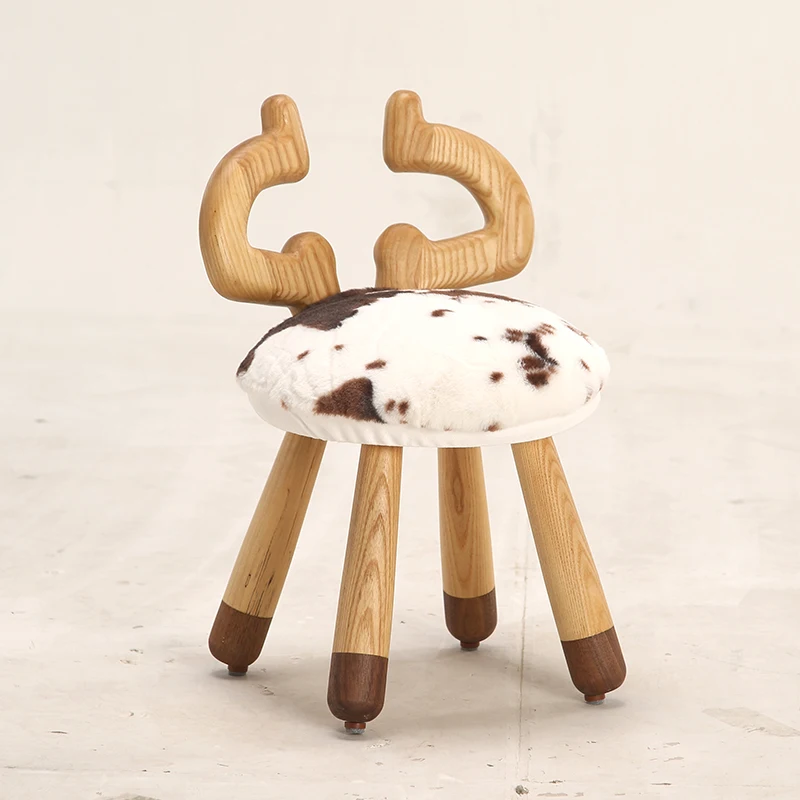
Home furniture beetle wooden with padded seat children toy chair cute kids animal stool 
