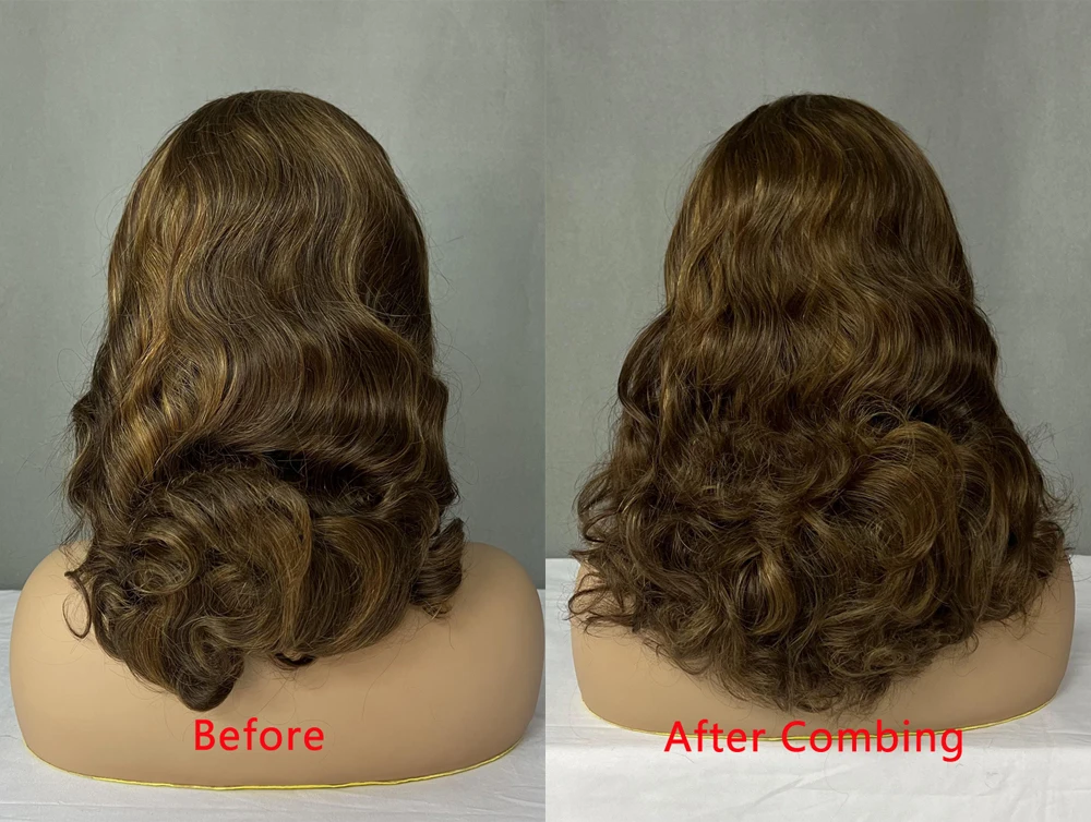 Raw Virgin Human Hair 13 By 4 Lace Front Wig For Black Women Peruvian Ocean Wave 14 Inches Wine #99J Color Hairstyle Woman Wigs