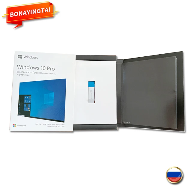 Фирменная Новинка Windows 10 Professional Pro 64-Bit с поддержкой русского языка (1 комплект = 10 шт) 1PK коробку USB 3,0 DHL Бесплатная доставка