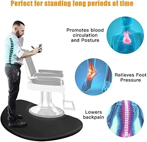 High Quality Black Silicone Chair Mat For Salon Furniture Durable Floor Mat For Barber Shops