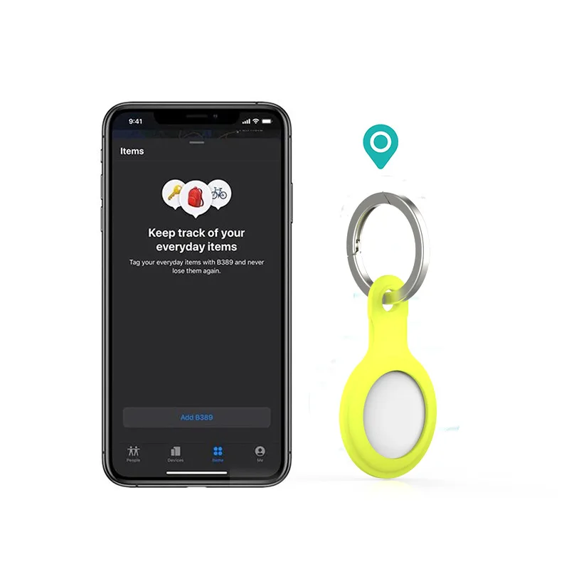Anti-lost keychain collar cover protection rubber silicone case tracker for airtag finder