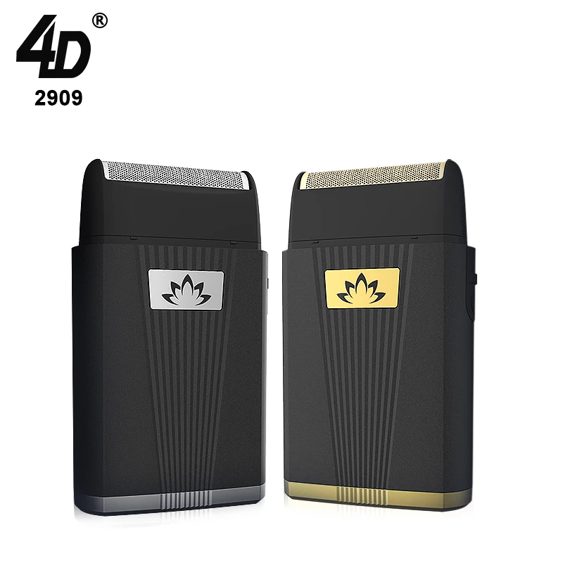 4D 2909 USB Charger Mini Men Beard Foil Shaver Stock Mini Black Electric Bald Small Titanium Foil Shaver For Men