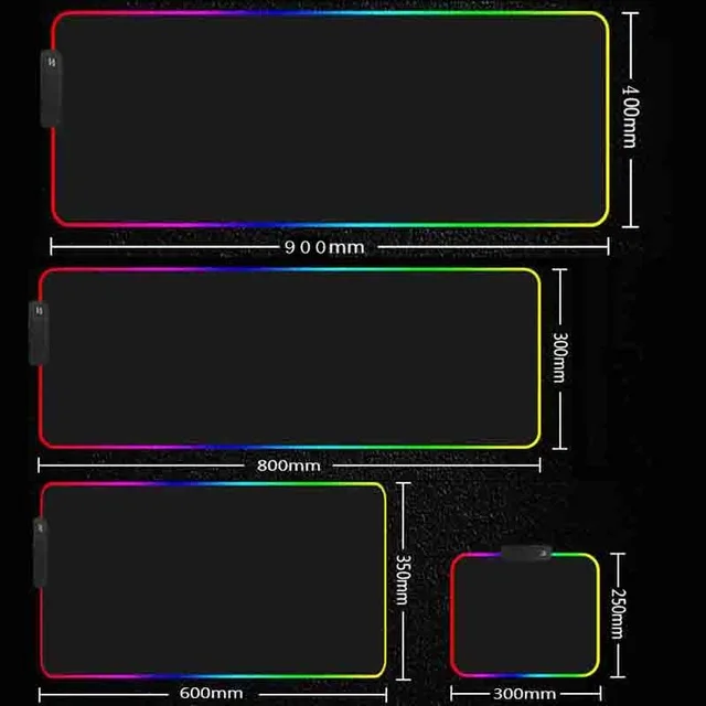 Mairuige OEM 7 видов цветов DIY Игровой Коврик Большой RGB Для Мыши игровые аксессуары коврик для мыши со светодиодной подсветкой USB Проводные пользовательские