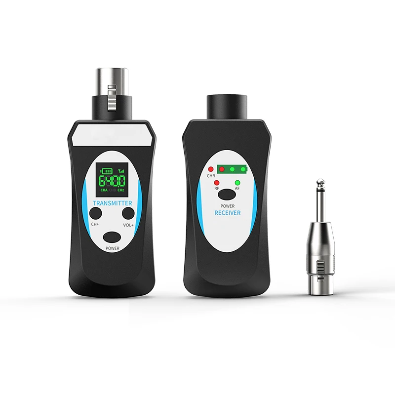 2023 new UHF UHF Digital Microphone Wired to Wireless Audio Transmitter and receiver professional uhf microphone xlr adapter