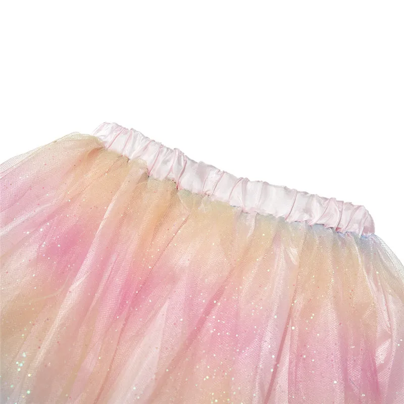 Rainbow color Fluffy Tulle   With Tutu Skirt with rainbow butterfly wings set for girls