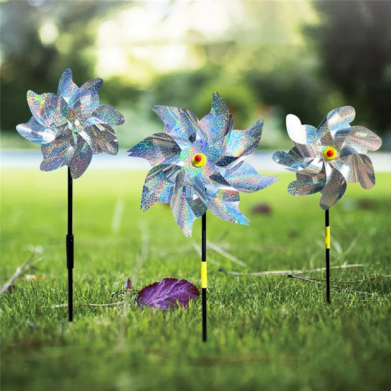 Bird Blinder Repellent Pinwheels Protect Outdoor Garden Pinwheels Reflective Bird Scare Deterrent Driving Windmill Bird Repeller