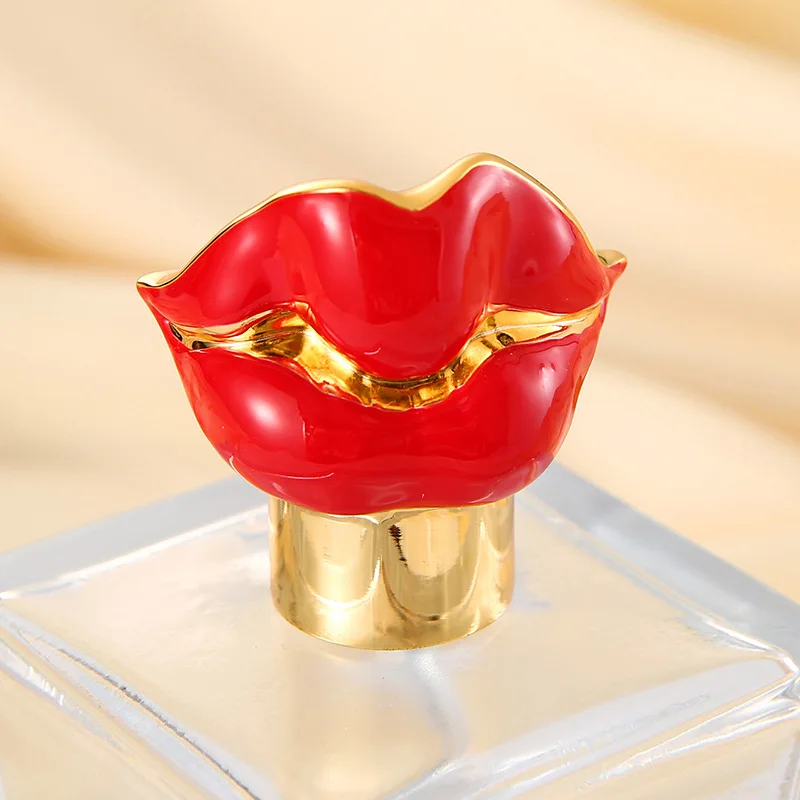 Creative Quirky Perfume Bottle Cap Zinc Alloy Cosmetic Bottle Cap Red Metal Bottle Cap Can Be Customised