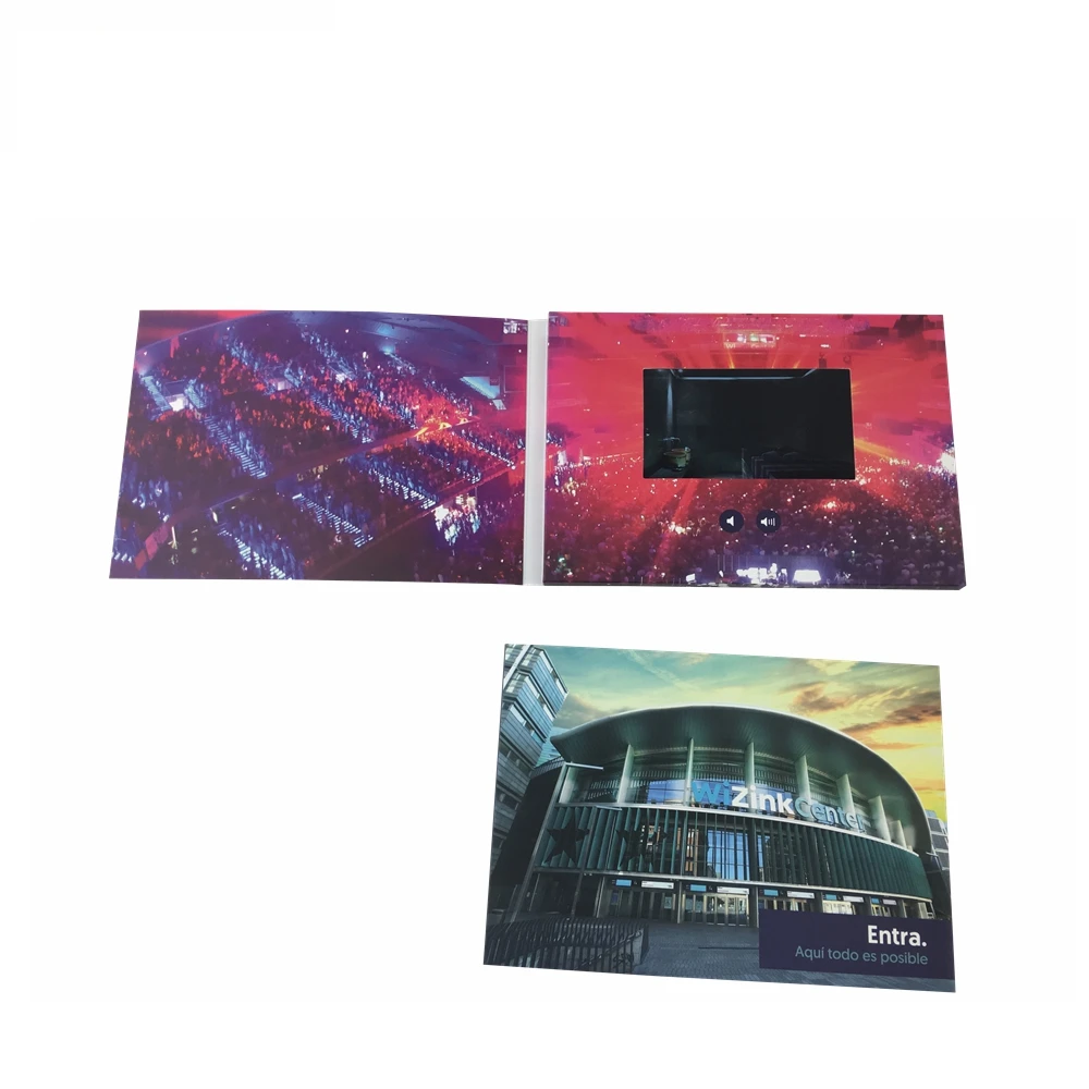 5.0 Inch A5 LCD Video Brochure Card With IPS Screen   Digital Video Greeting Cards For Gift Show Invitation