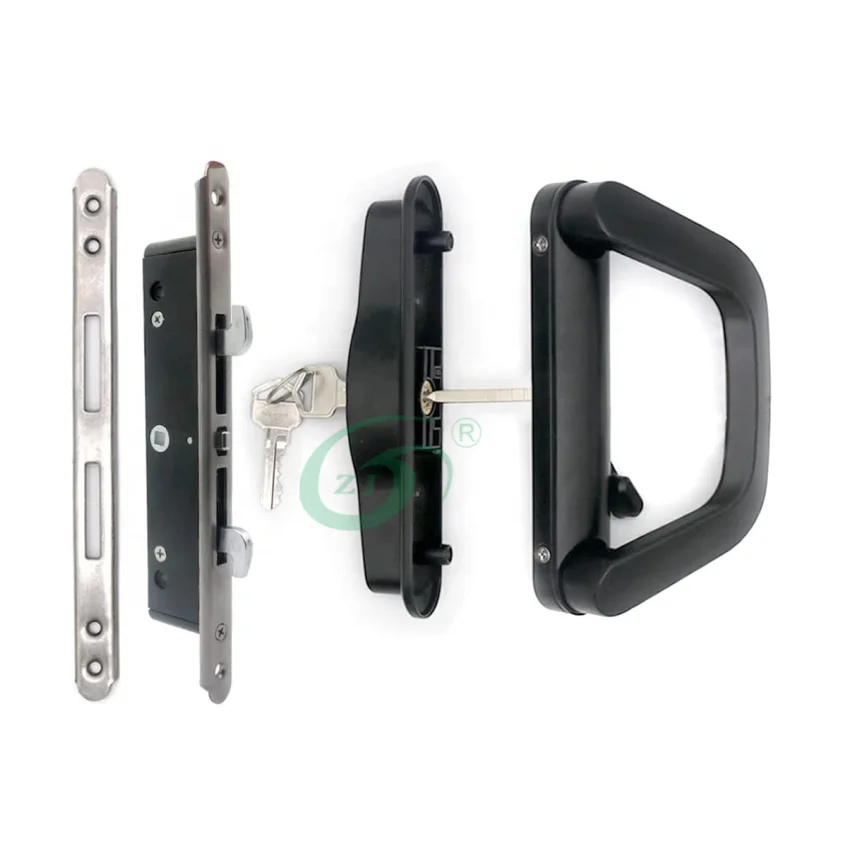 Wholesale Price D shape Sliding Door Lock Aluminum Sliding Glass Door Pull Handles With Mortise Lock Multi Sliding Door Lock Set