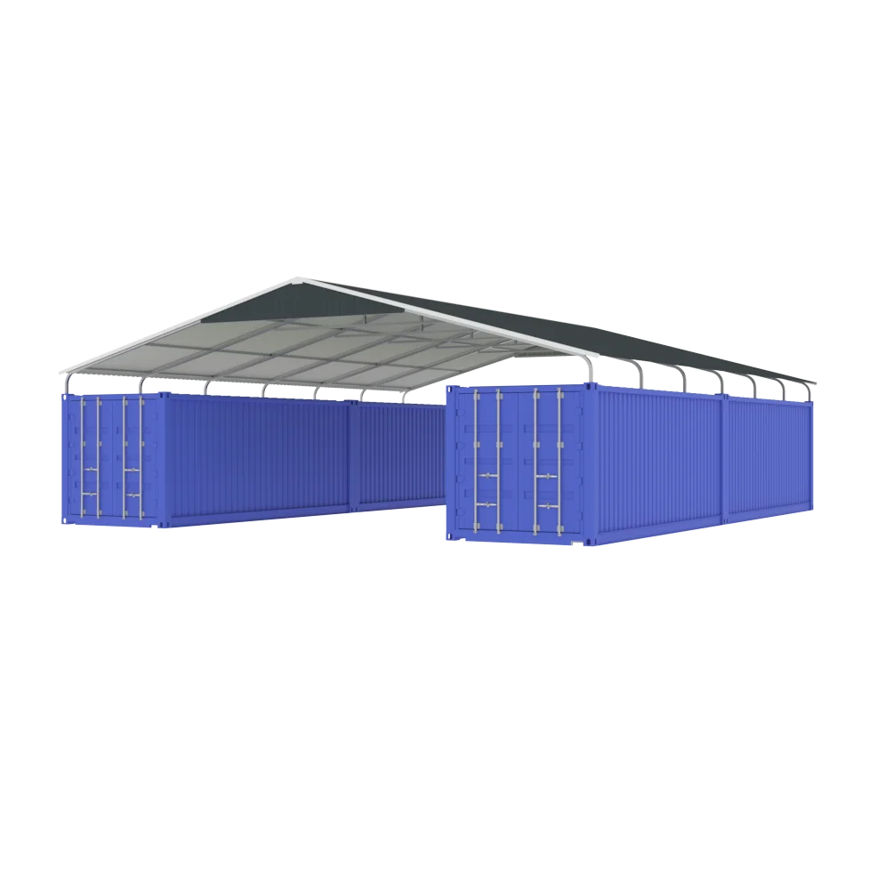 ESGC1938-H223 Steel pipe frame metal cover shipping container shed for outdoor use