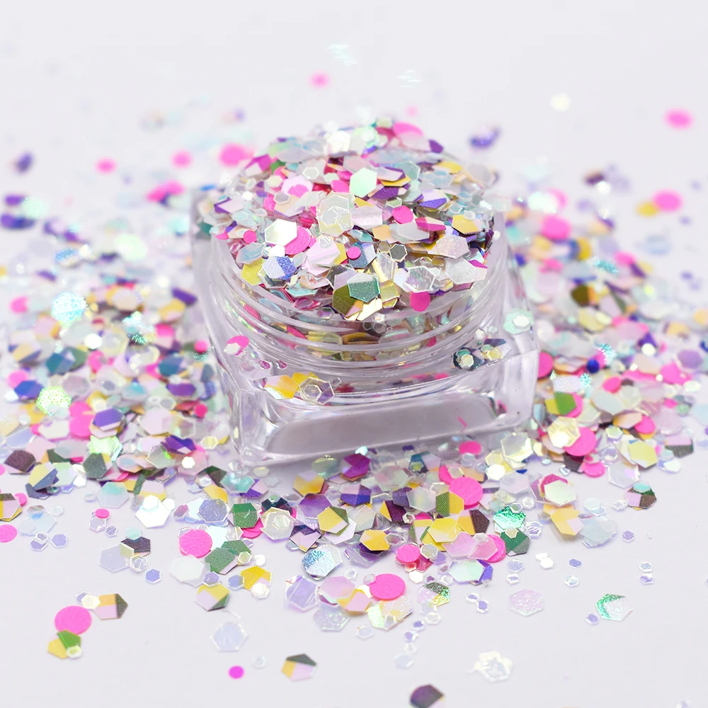 Cosmetic glitter Bulk Mixed NEW Crystal color Chunky glitter for Nail Art