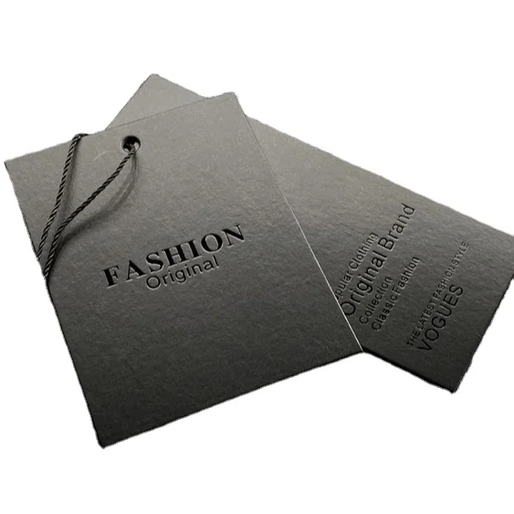 Luxury Black Small Custom Black Luxury Hang Tags for Clothes with your Own Logo