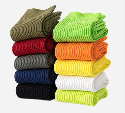 new fashion plain color crew socks solid mens slouch socks custom bamboo cotton mid calf socks