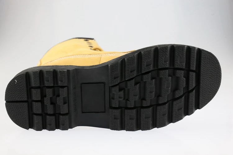 Safety boots brown high cut shoes with steel toecap all standard