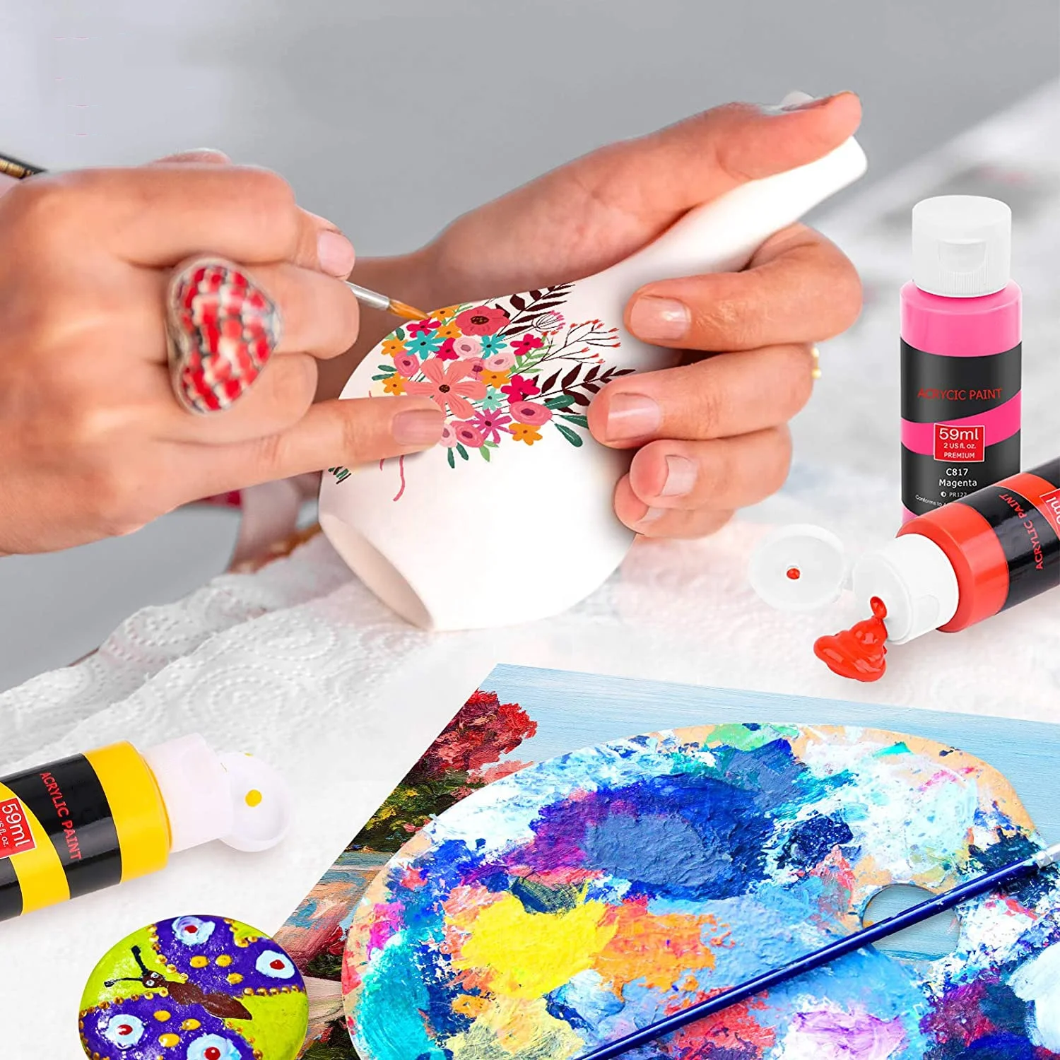 59ml Professional 24 acrylic paint colors diy acrylic kids paint sets