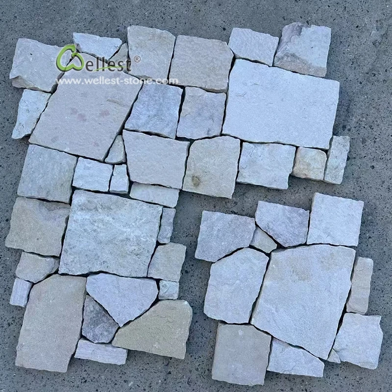 easy to install wall facing brick veneer house siding decor culture stone random loose white sandstone panels