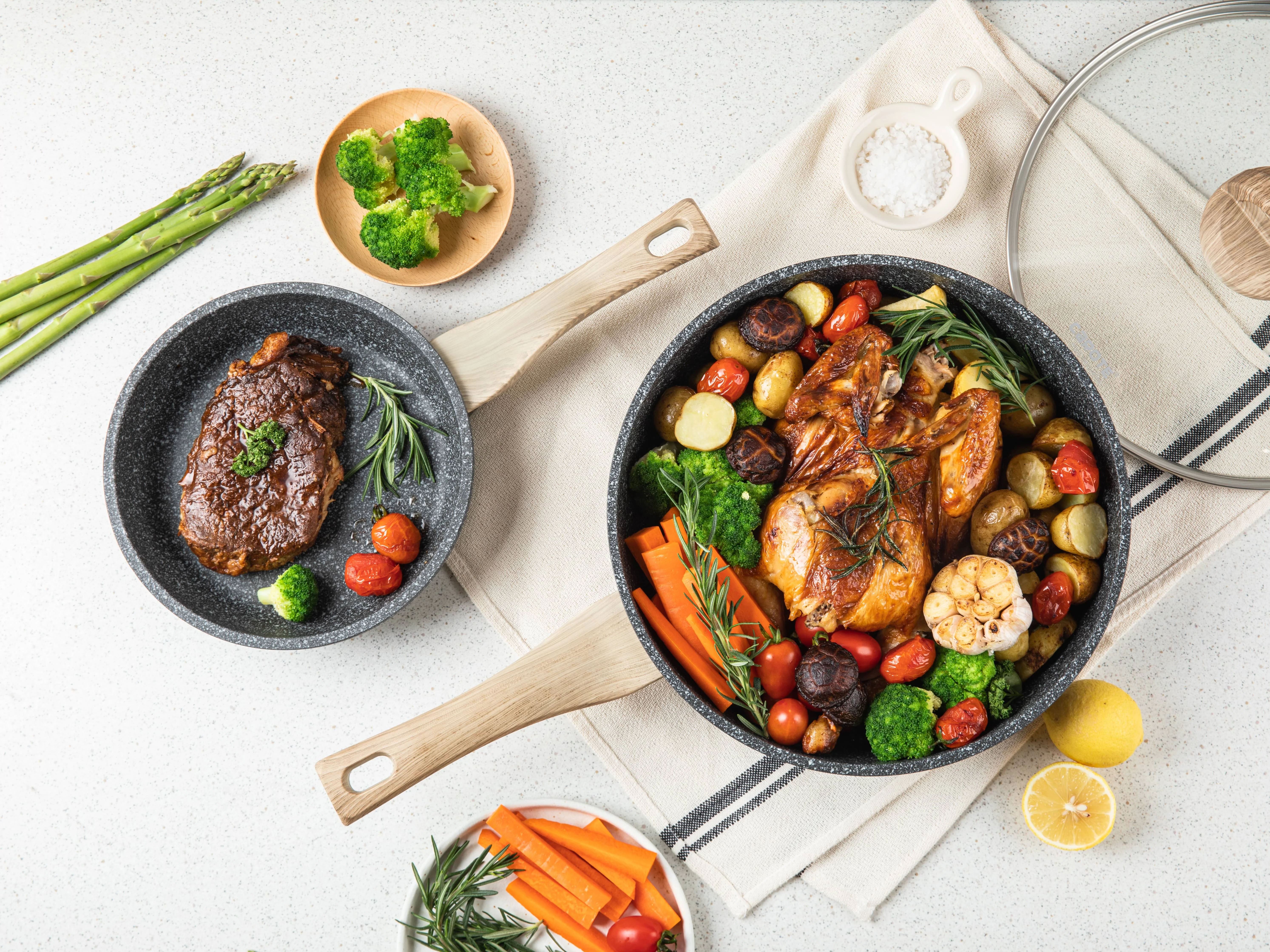 Carote 2.2L frying pan non stick aluminium grill pan kitchen wares home cookware