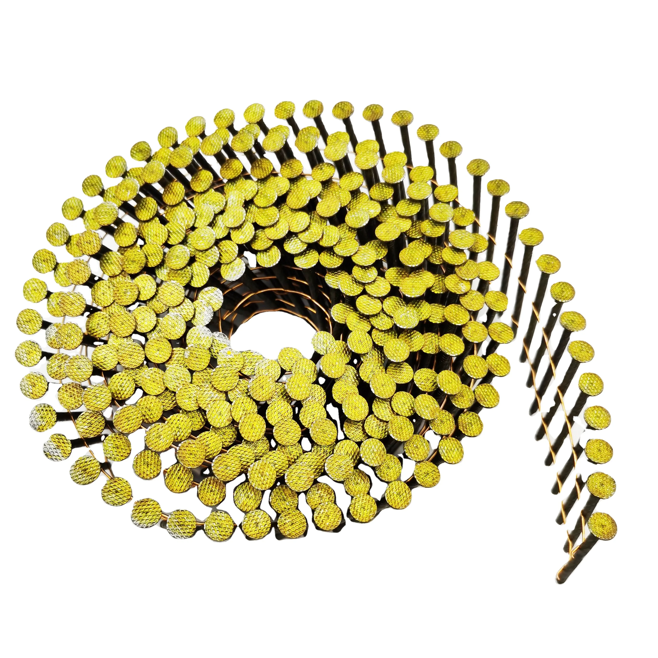 Factory supply High quality Yellow Galvanized coil roofing nail for roofing nail gun