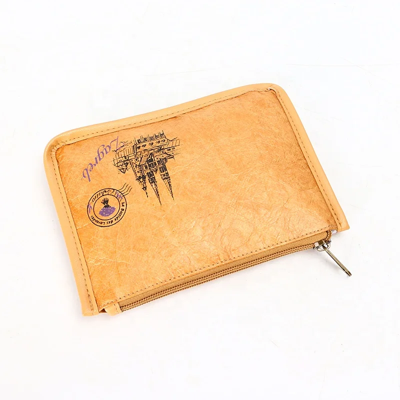 Factory custom durable coin  purse brown wallet  daily life  storage bag Tyvek  paper  waterproof  wallet