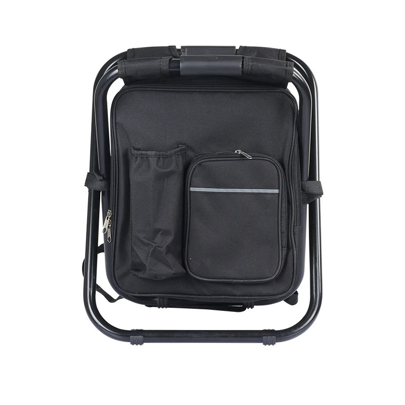 2023 Customized Outdoor Lightweight Portable Folding Stool Fishing Beach Camping Backpack Chair With Ice Cooler Bag
