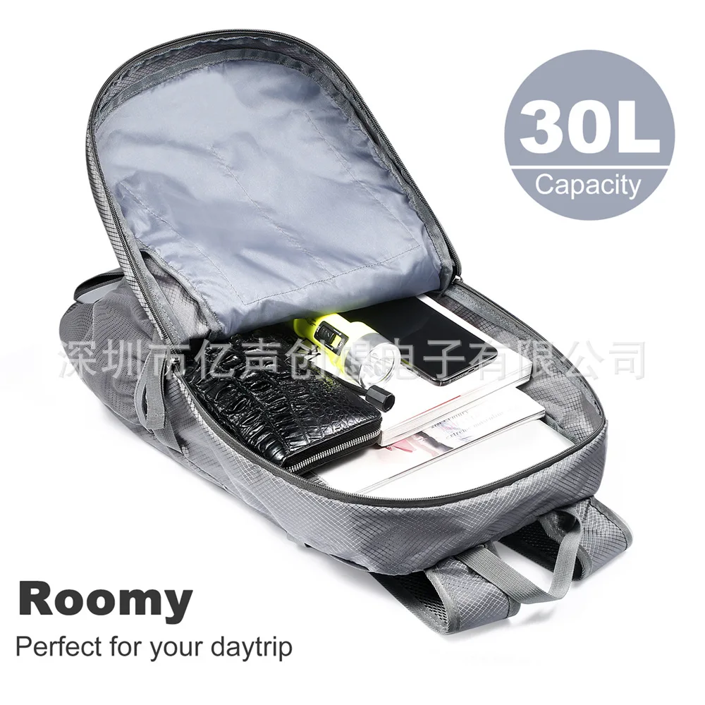 Foldable Folding Solar Backpacks Teen Book Bag School College Travel Charging Daypack 30 Inch Large Capacity laptop Knapsack