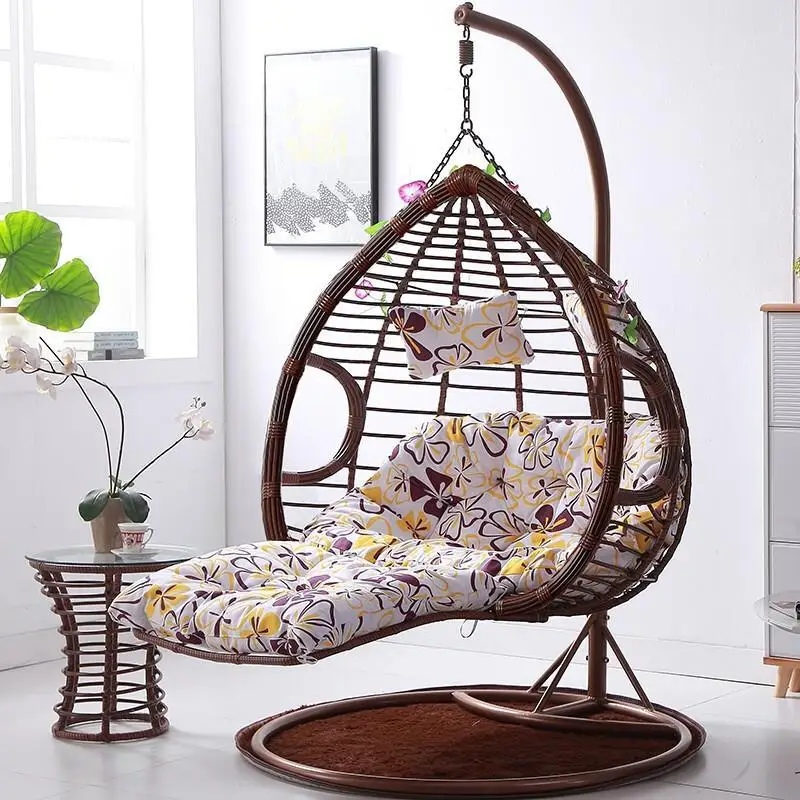 Swing chair Indoor Modern Wicker Hammock Patio Double Egg hanging  swing chair with cushion and stand