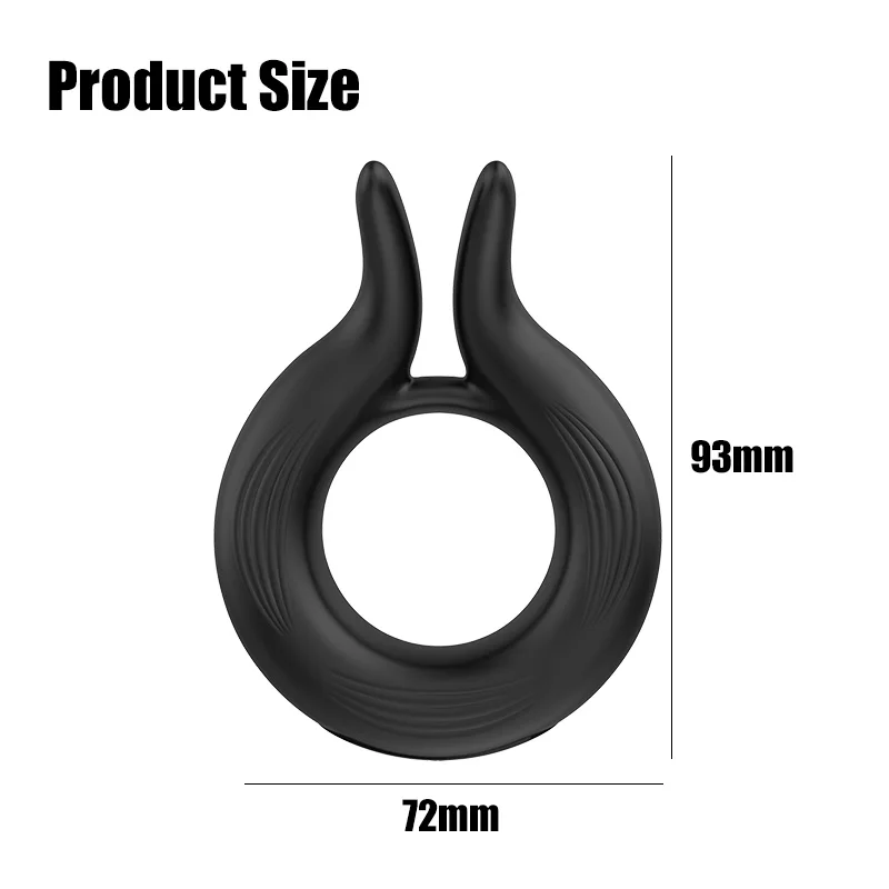 Masturbator Sex Toy Store Hot SaleElectronic Cock Ring	Rabbit Ears Cock RingBlackLatex Cock Ring