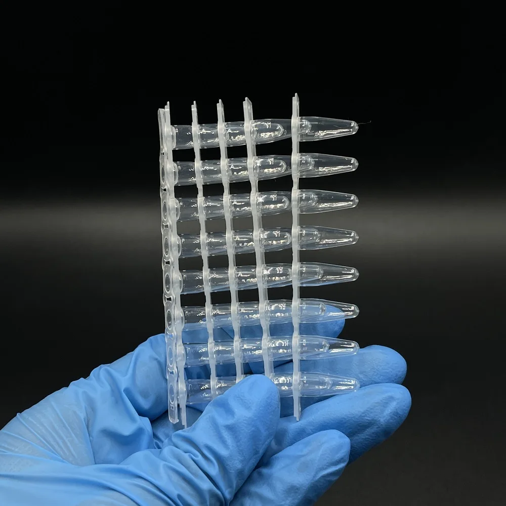 medical plastic transparency white biobase pcr 8 strips tube eight row tube 0.1ml 0.2ml with optical flat cover for lab use