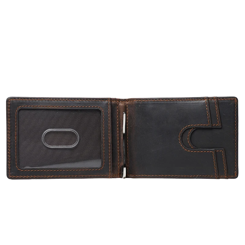 Money Clip Slim Minimalist Wallet for Men RFID Blocking Slim Leather Wallets for Men Bifold Front Pocket Wallet for Men
