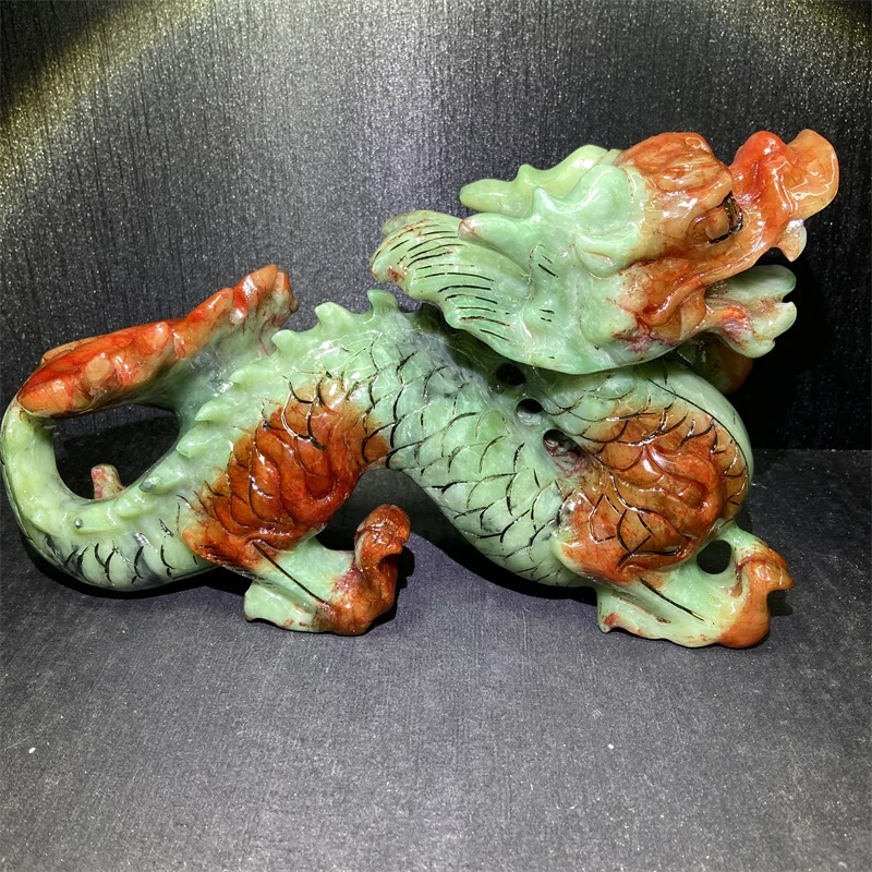 Wholesale Gemstone Stone Dragon Carving Xiuyan Jade Shanhuang Jasper for Decoration