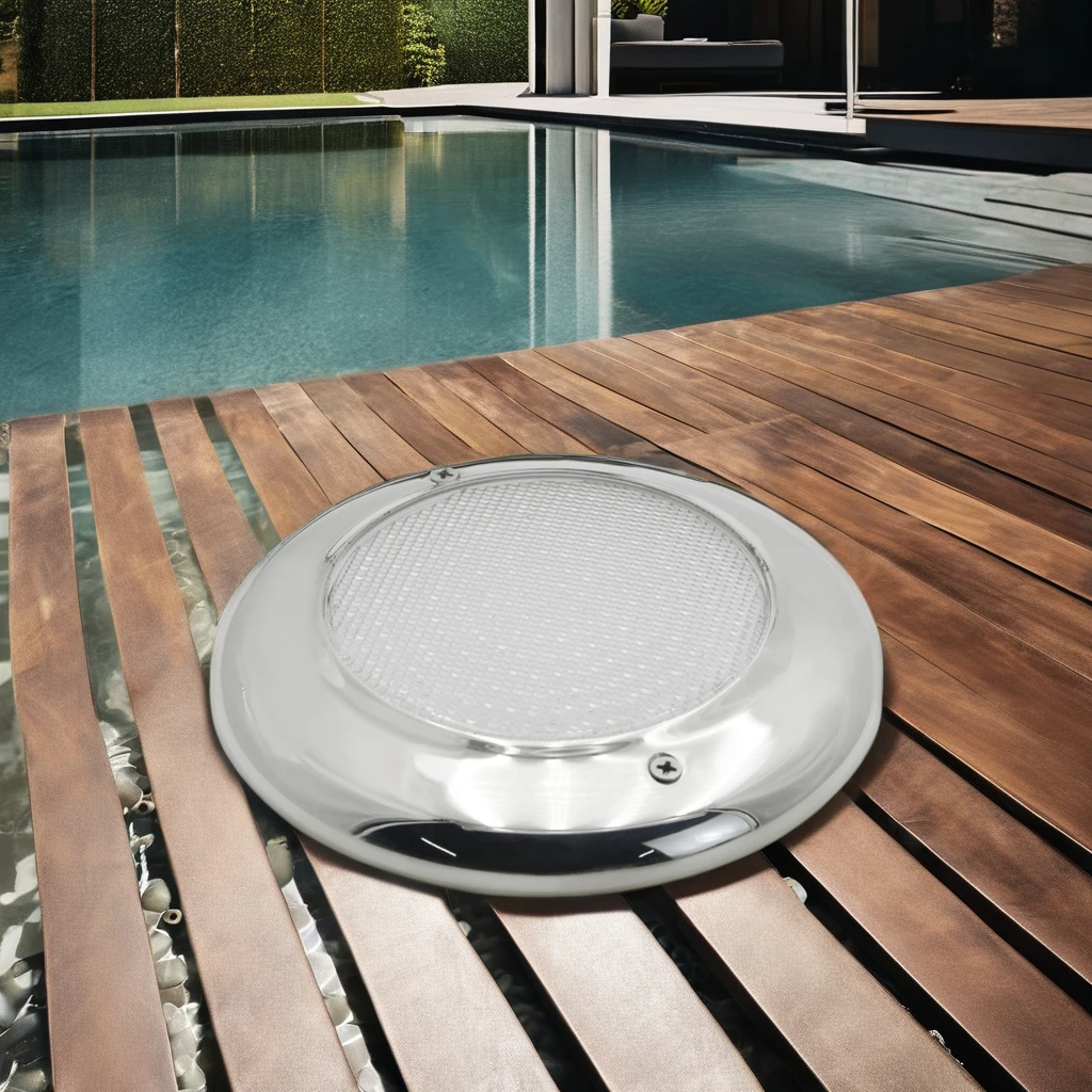 High Quality 12V IP68 Waterproof RGB LED Pool Light Smart Control Underwater Light for Pools and Ponds Surface Mounted