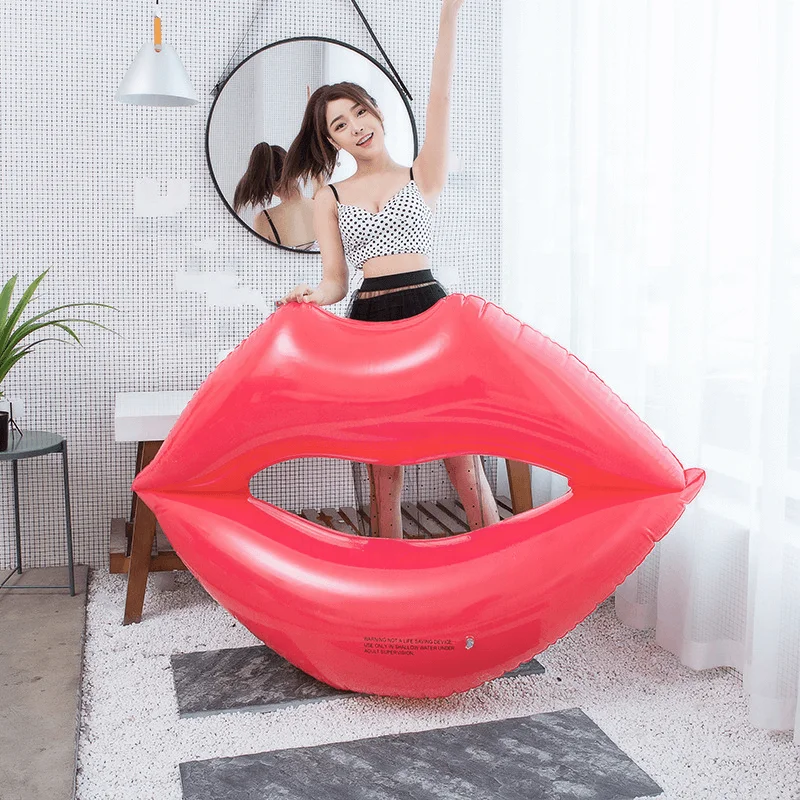 Inflatable Pool Float Lips Mattress Swim Ring Floating Row for Swimming Pool
