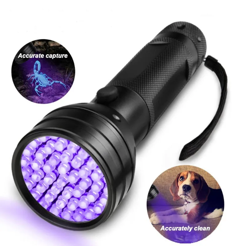 Aluminum Alloy Pocket 51 LED Flashlight UV Light Hotel Pet Urine Detection Resin Curing Scorpion Hunting 3W Power