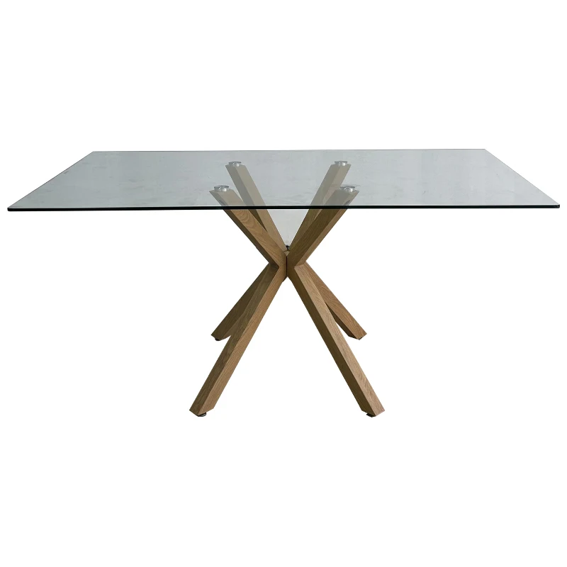 Wholesale Furniture Manufacturers Modern Rectangle Glass Coffee Table Wooden Base Glass Top Coffee Table Glass Center Table