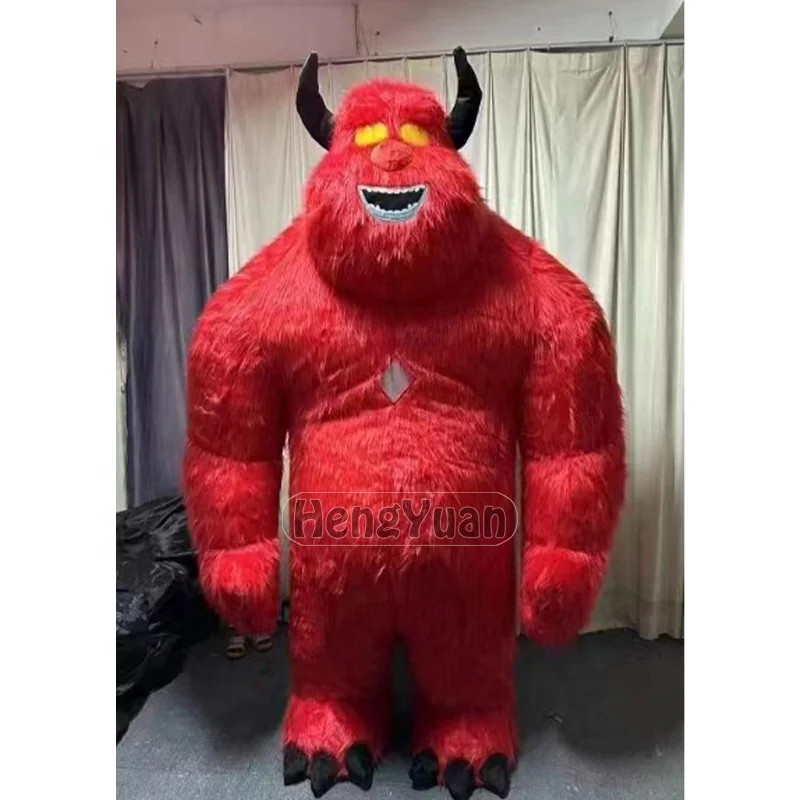 Outdoor Customized Inflatable Cartoon Charater Costume Wear Bule Clothes Inflatable Yellow Cartoon Man Costume